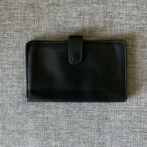 Vintage ECHT 2 PRYM Black Leather Checkbook Cover